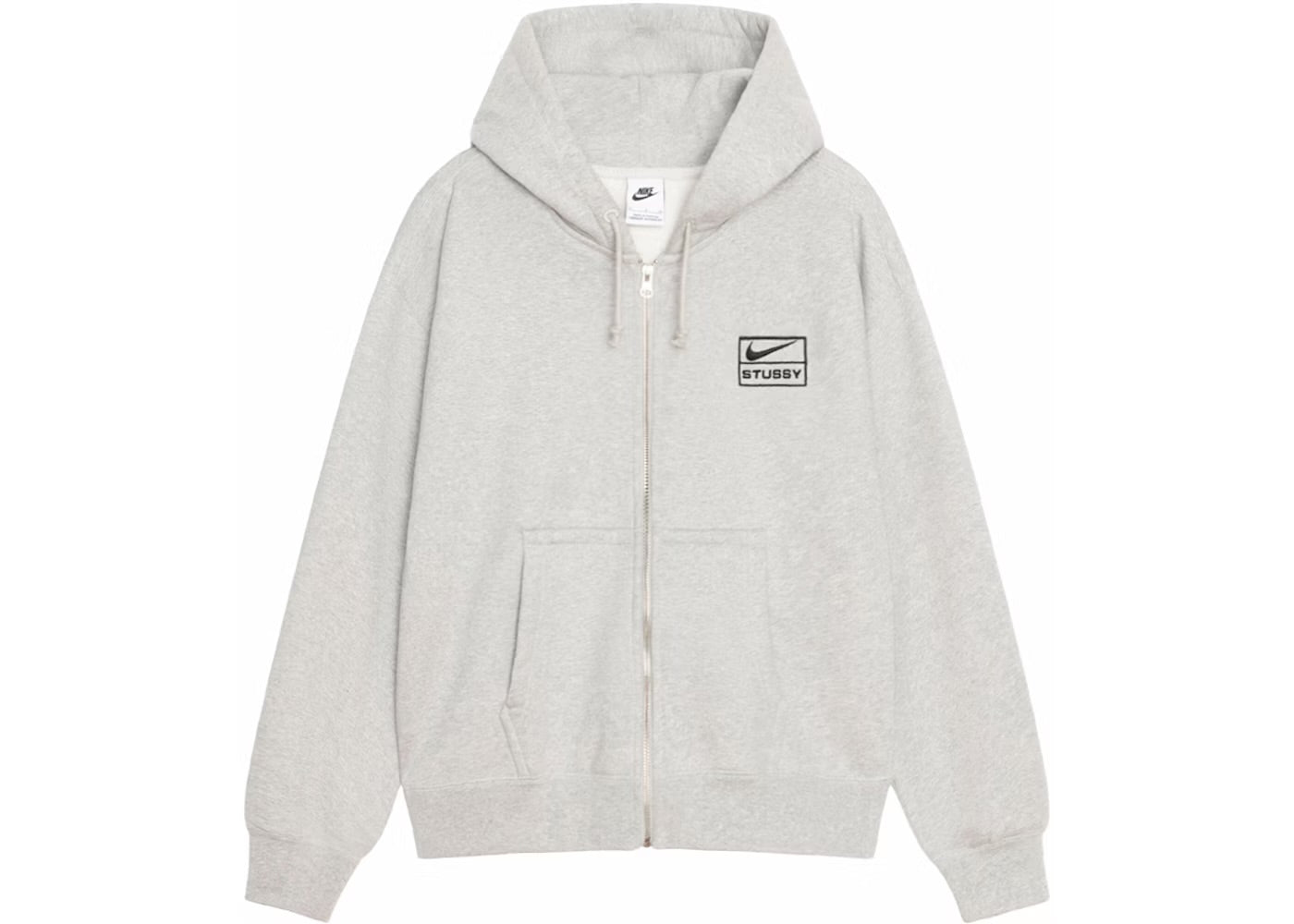 Stussy x Nike Fleece Zip Hoodie Grey Heather