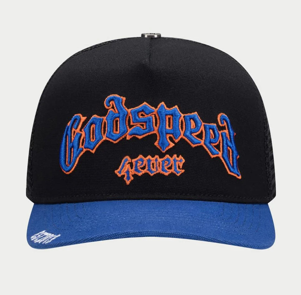Godspeed Forever Trucker Hat (Black/Blue/Orange)