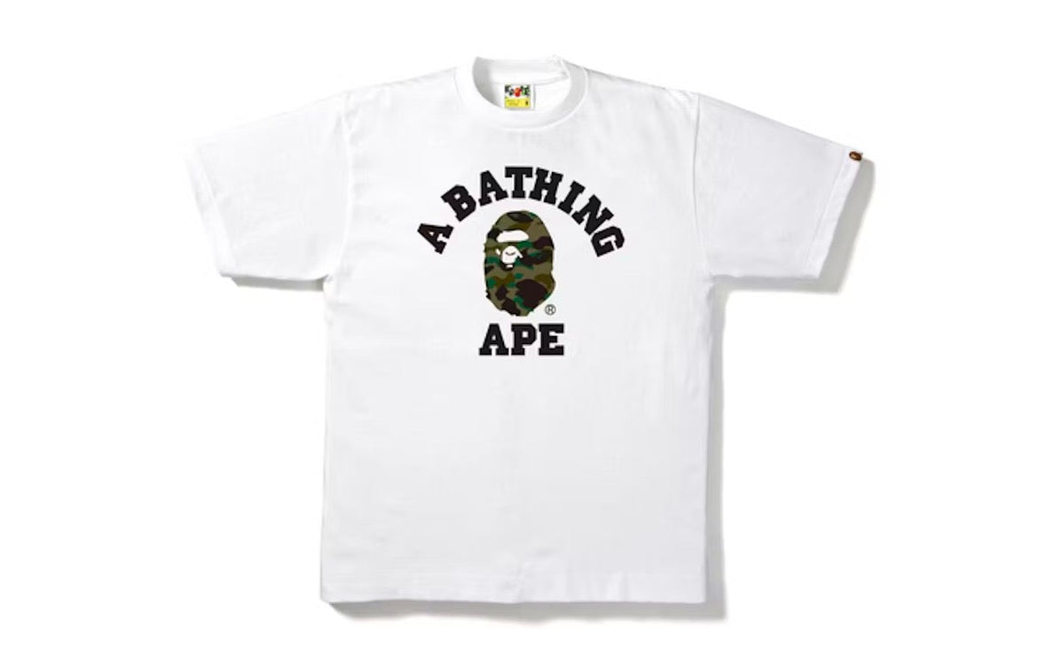BAPE 1st Camo College Tee White Olive