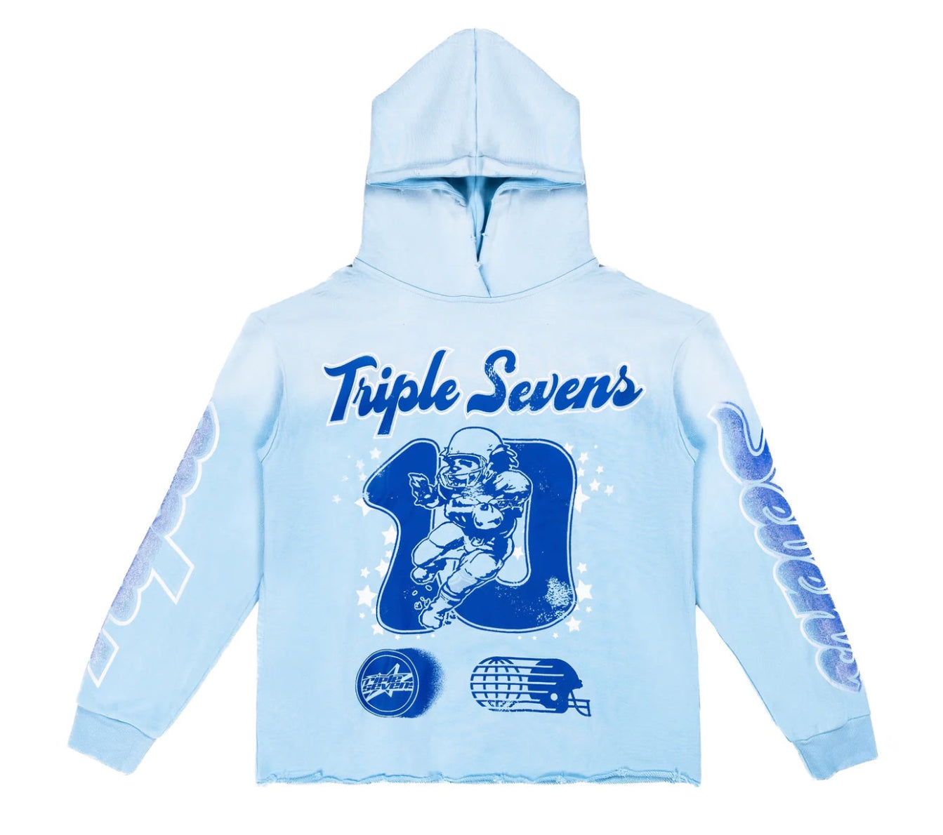 Triple 7’s All Star Football Hoodie Baby Blue
