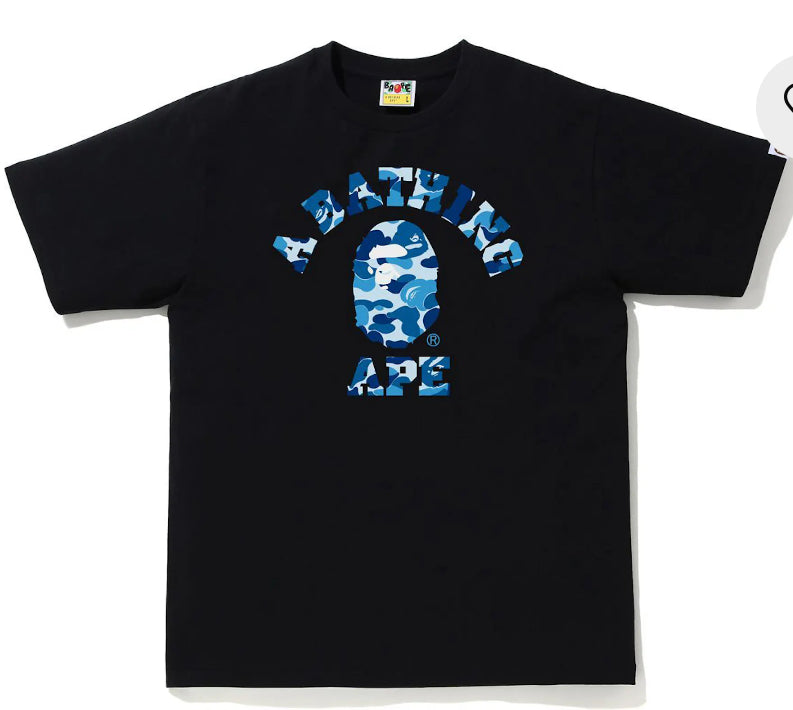 Bape Blue Camo A Bathing Ape Head Tee Black