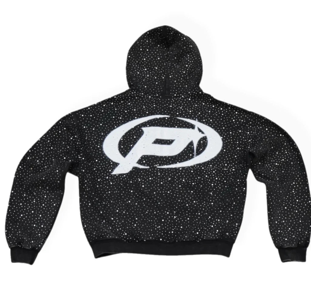 Prestige Collections Black Rhinestone Hoodie