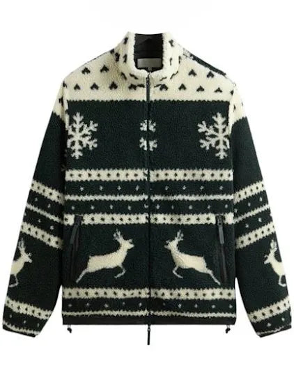 Kith Kithmas All Over Printed Sherpa Fleece Jacket