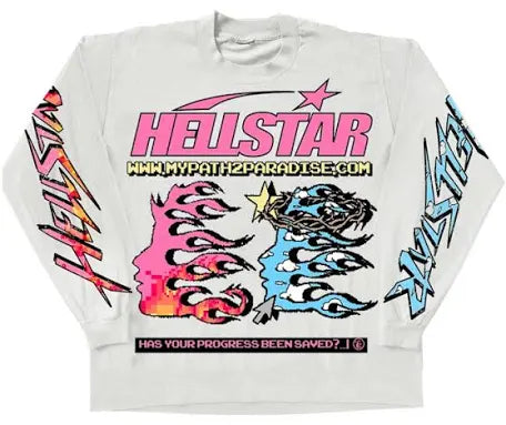 Hellstar Pixel Longsleeve Tee White