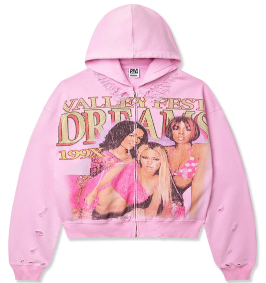 Vale Dreams Pink Bling Zip Up Hoodie