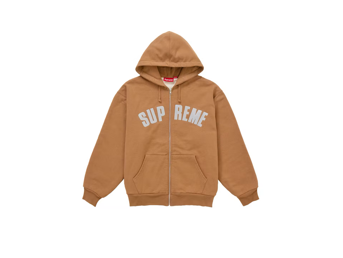 Supreme Arc Thermal Lined Zip Up Hooded Sweatshirt (FW26) Brown