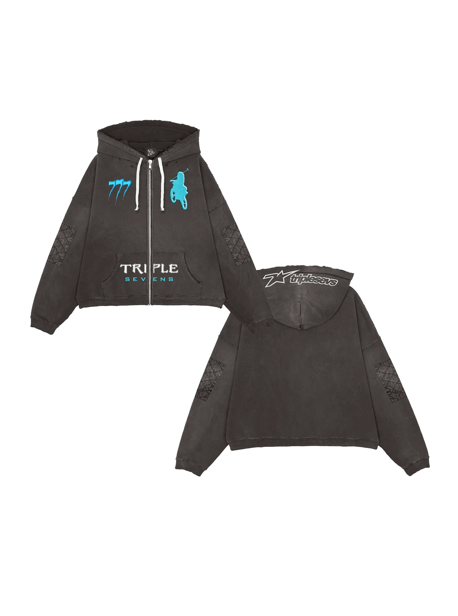 Triple 7’s Moto Black Hoodie
