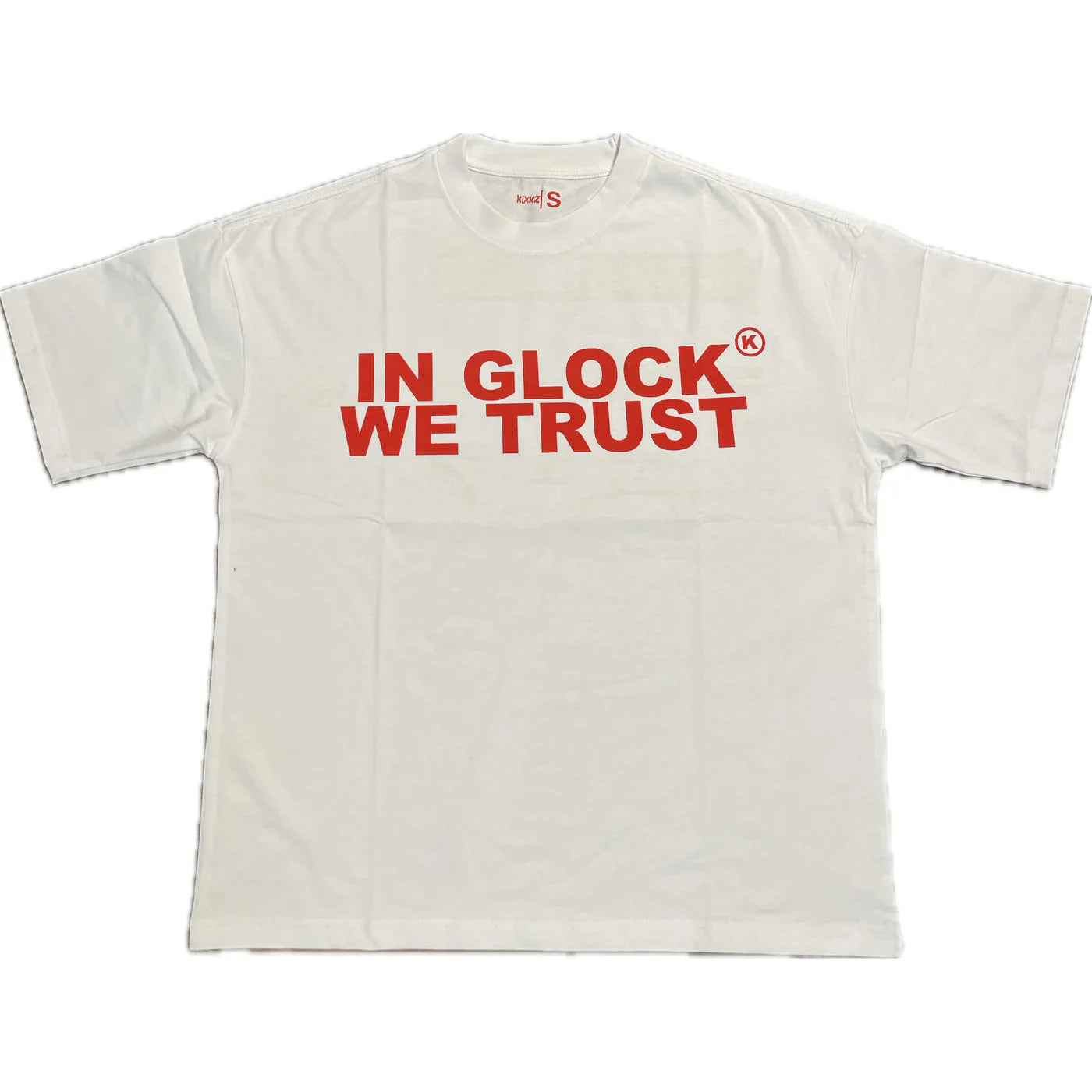 In Glock We Trust White & Red Tee
