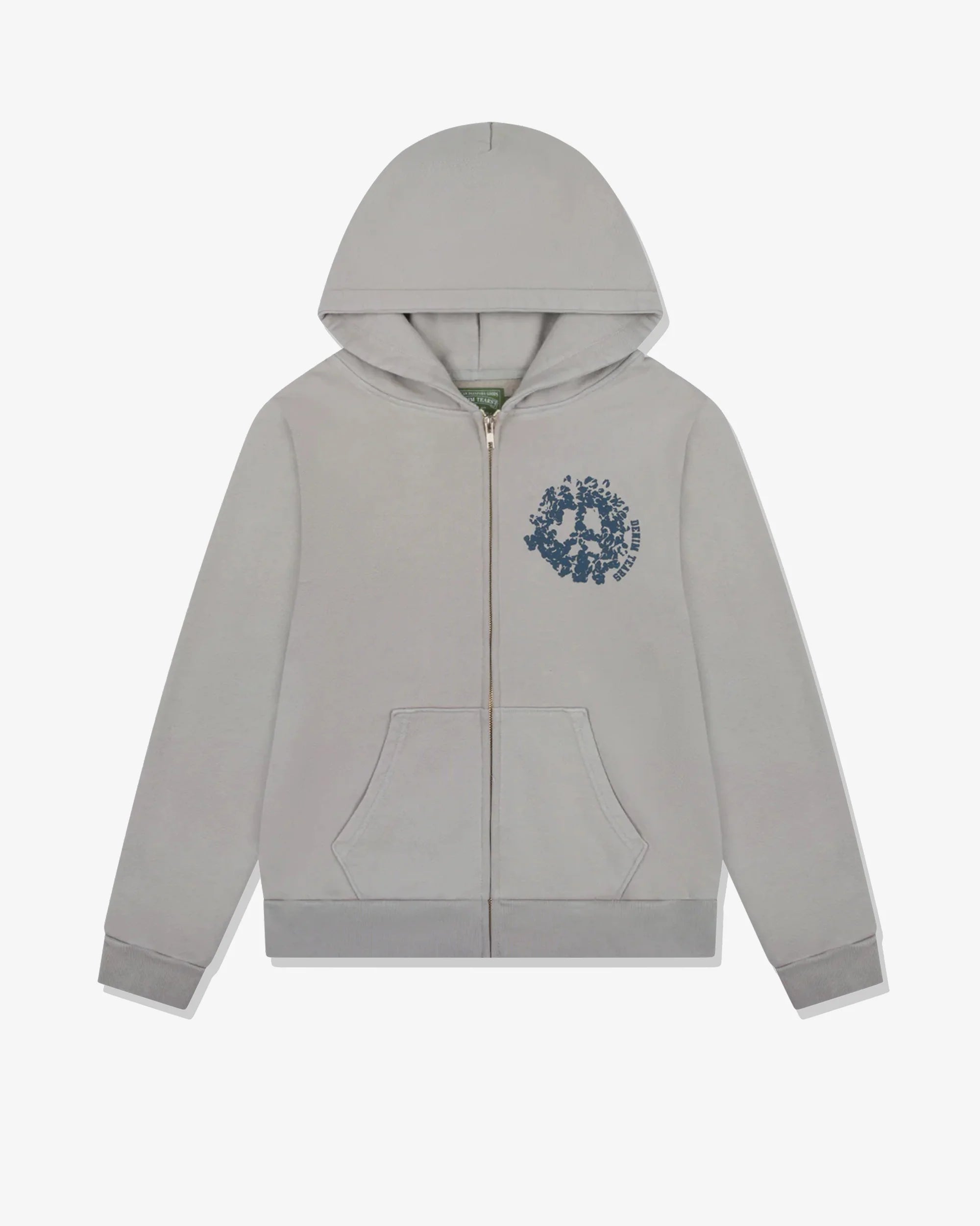 Denim Tears Denim University Zip Up Hoodie Grey