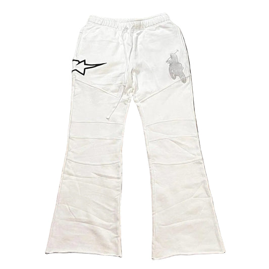 Triple 7s Moto White Sweatpants