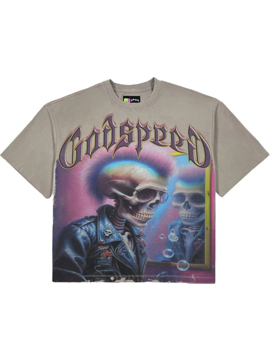 Godspeed Man in the Mirror T-Shirt (Stone Grey)