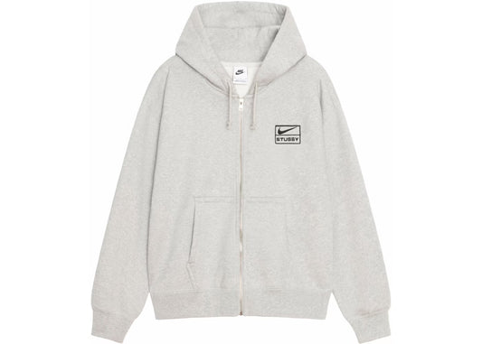 Stussy x Nike Fleece Zip Hoodie Grey Heather