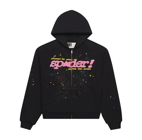Sp5der OG Web Punk V2 Zip Up Hoodie