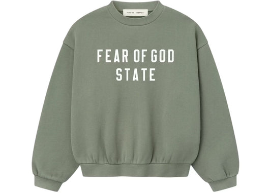 Fear Of God Essentials 90’s Fleece Crewneck Moss