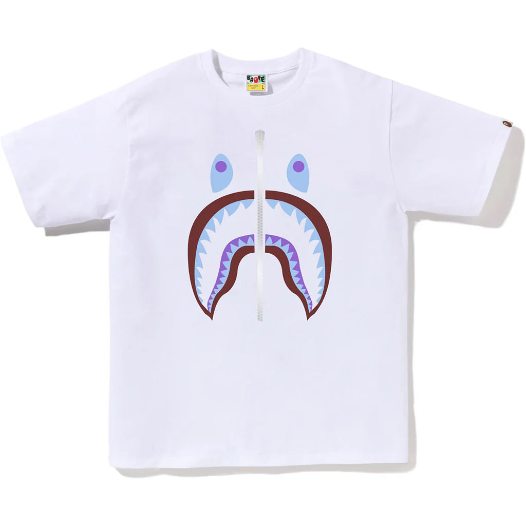 Bape Colors Shark Head White Tee