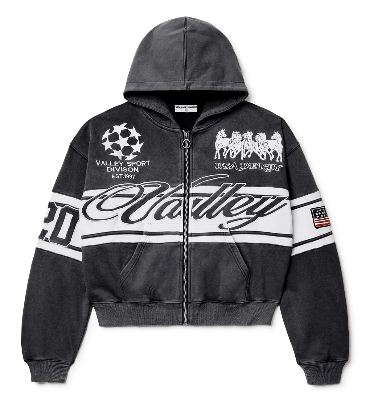 Vale Forever Black Cursive Zip Up