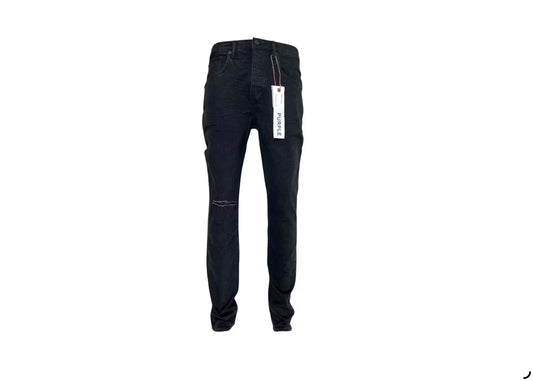 Purple Brand Knee Slit Rinse Slim Jean Black