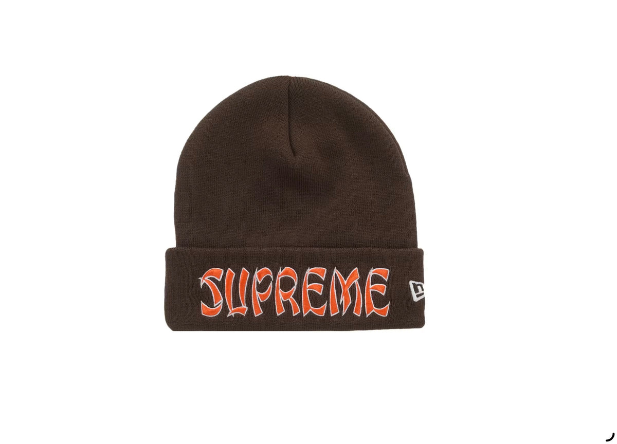 Supreme New Era Action Beanie Brown