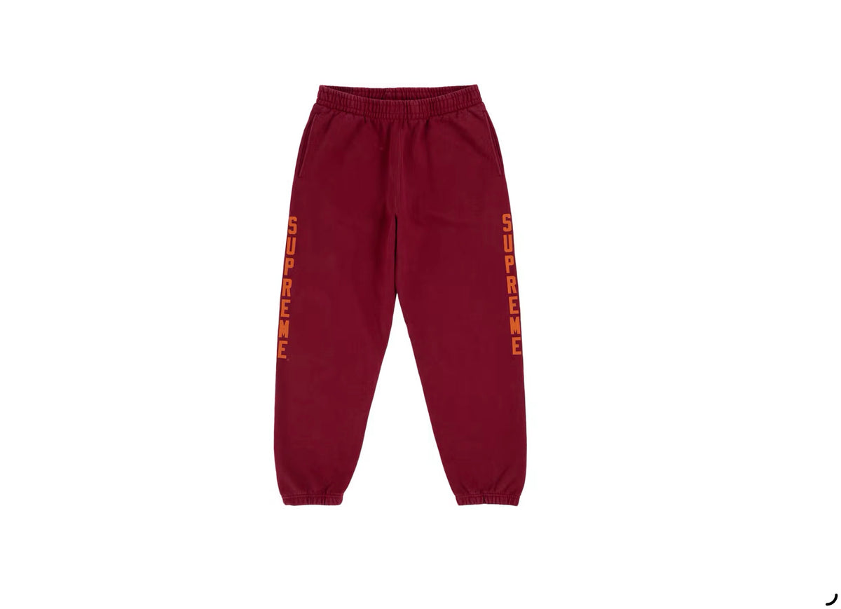 Supreme Washed Logo Sweatpant Cardinal
