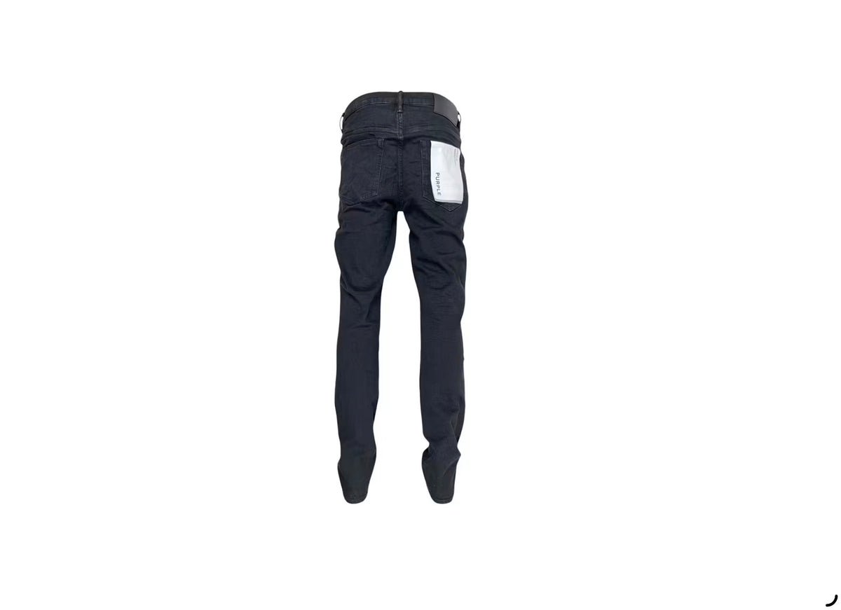 Purple Brand Knee Slit Rinse Slim Jean Black