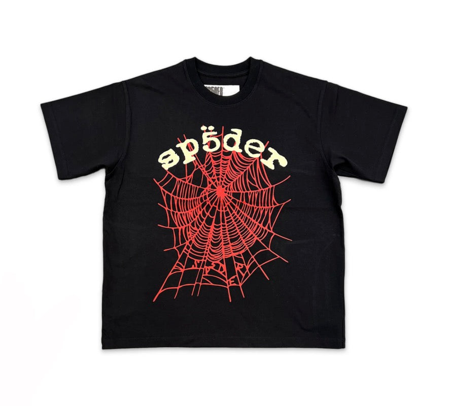 Sp5der OG Web HW Tee Black Red