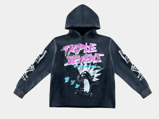 Triple Sevens RockStar Hoodie Pink Black