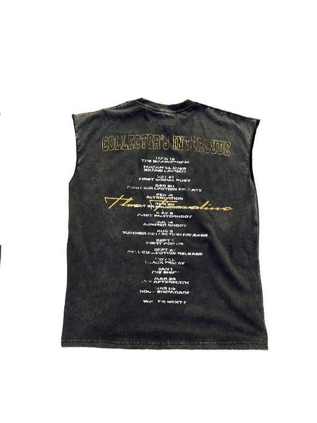 Cozy Medieval Graphic Sleeveless Tee “Washed Black”