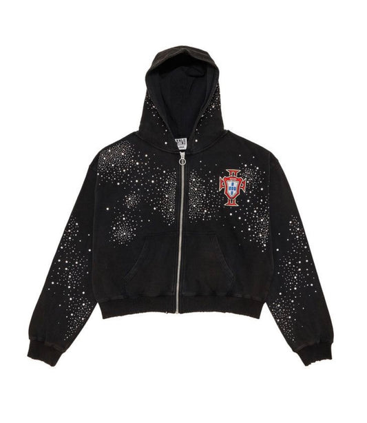 Vale Forever Pluto Clustered Zip Up Hoodie Black