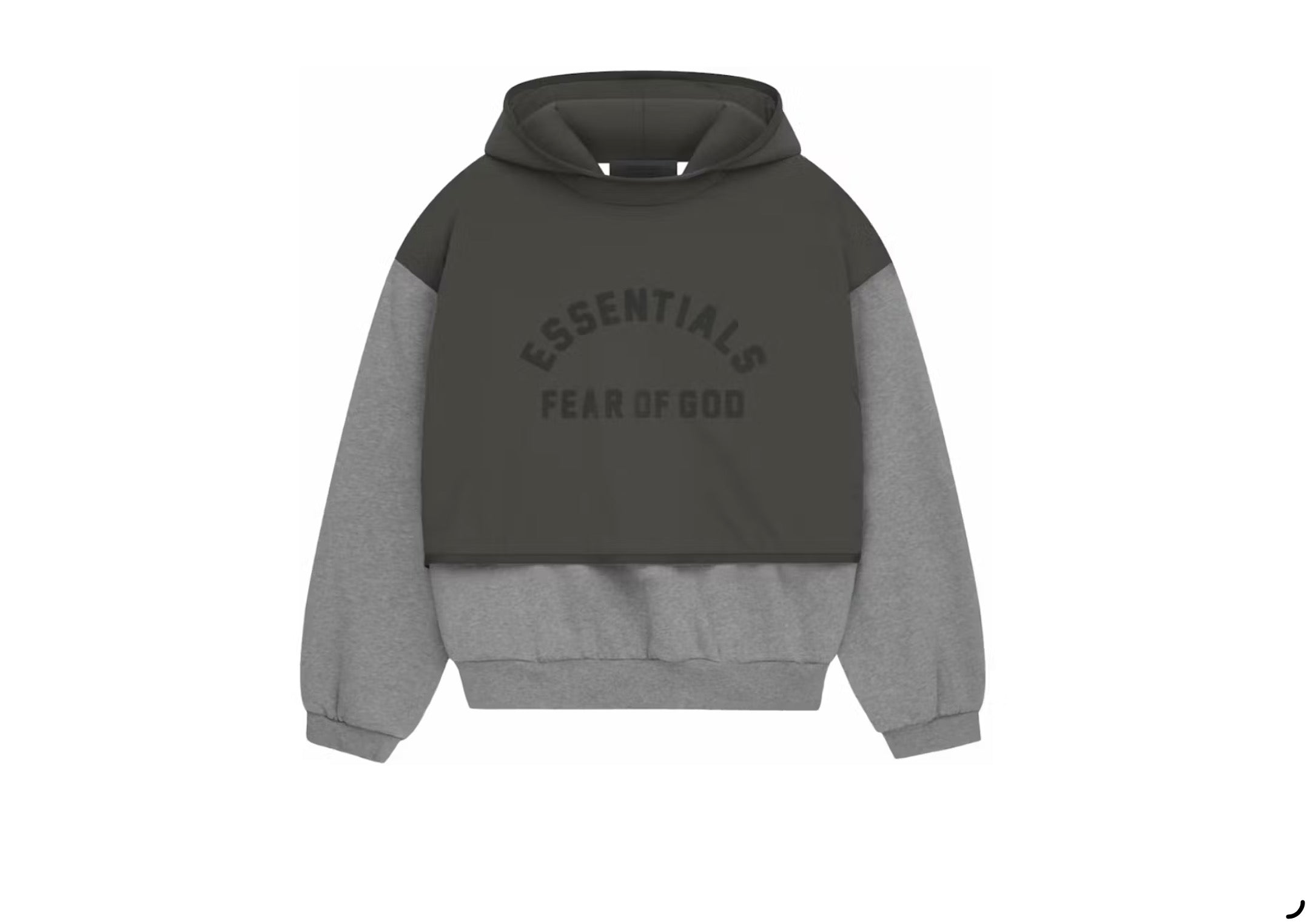 Essentials Nylon Fleece Hooded Sweater Dark Heather