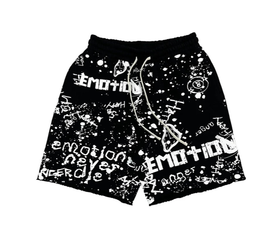 Mixed Emotions Graffiti Shorts Black