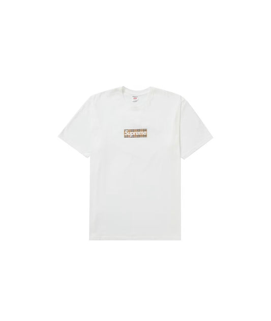 Supreme Burberry Box Logo Tee White