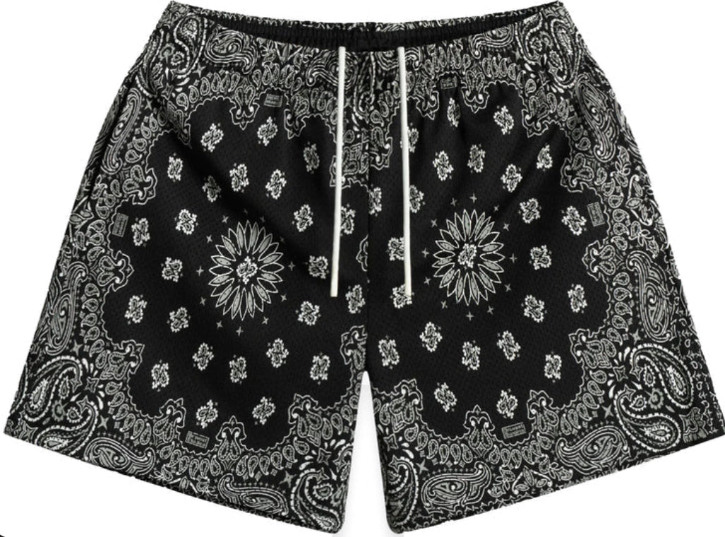 Bravest Studios Black Paisley Shorts