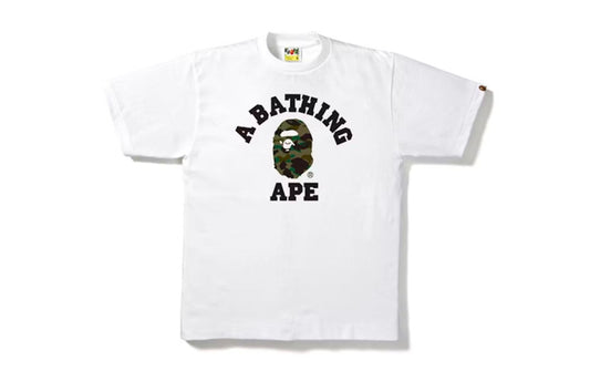 BAPE 1st Camo College Tee White Olive