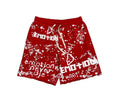 Mixed Emotions Graffiti Shorts Red
