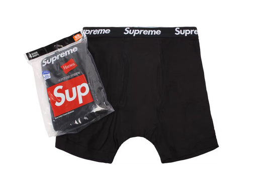 Supreme Hanes Boxer Briefs (4 Pack) Black