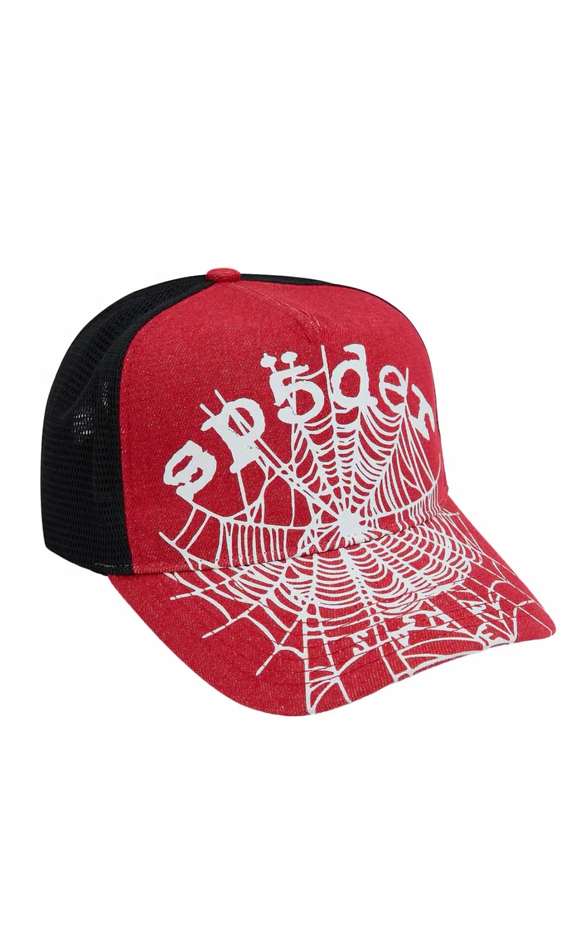 Sp5der Red Denim OG Web V2 Trucker Hat