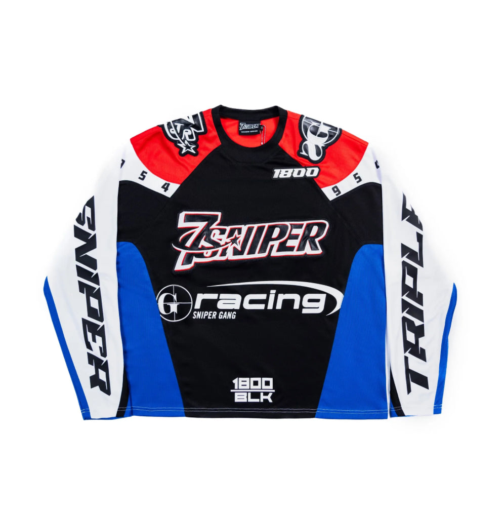 Triple 7s 1800 Racing Jersey (Blue/Red)