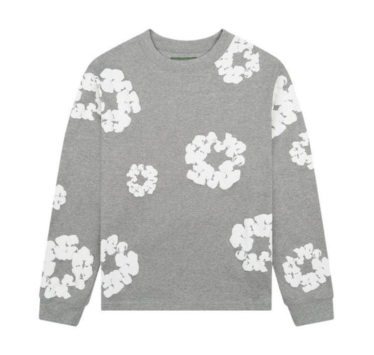 Denim Tears Long-Sleeve Wreath Tee Grey