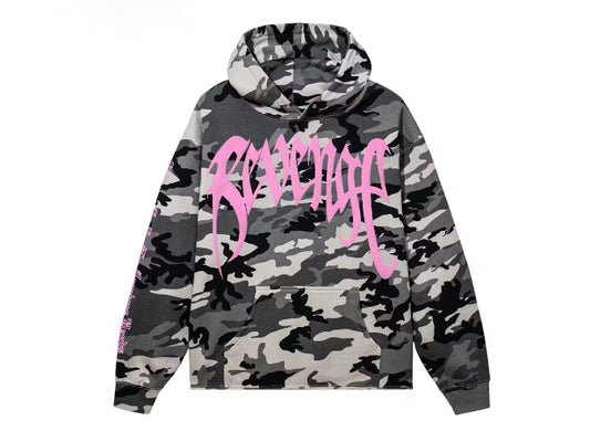 Revenge XXXTentacion Camo Vintage Hoodie Pink