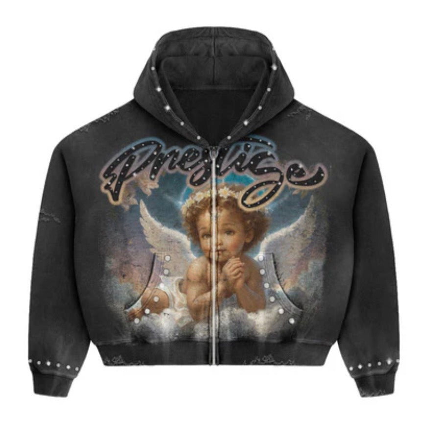 Prestige Collections Black Blue Angel Hoodie