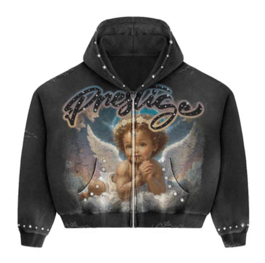 Prestige Collections Black Blue Angel Hoodie