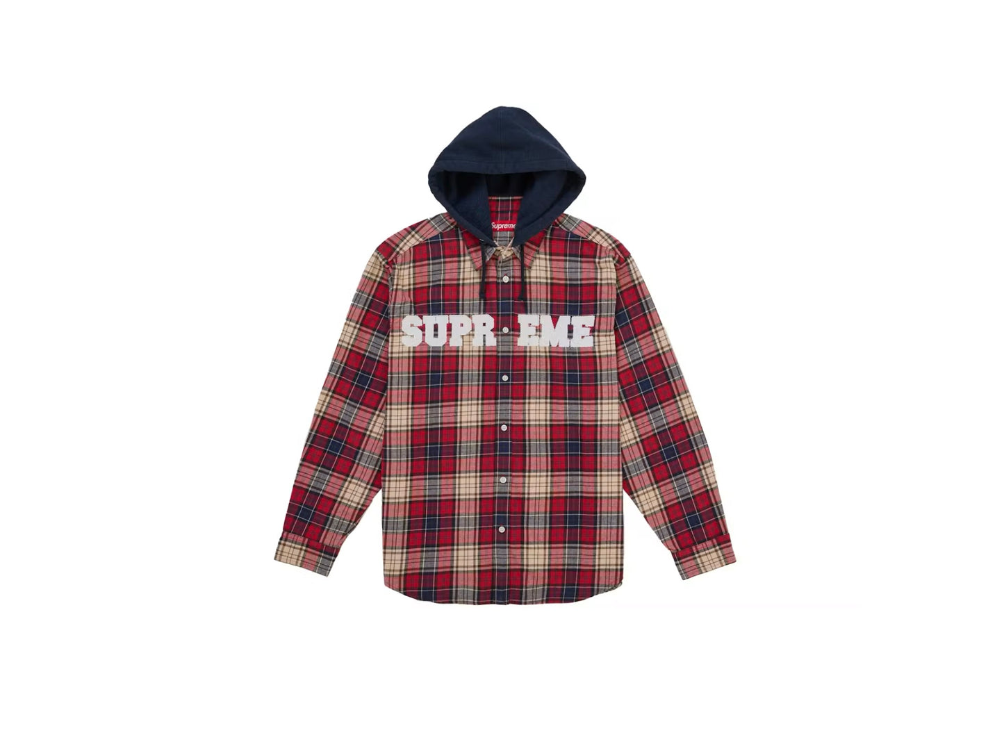 Supreme Stitch Appliqué Hooded Flannel Red