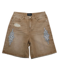 Fraternal Rhinestone Kahki Jorts