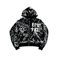 Mixed Emotions Graffiti Hoodie Black