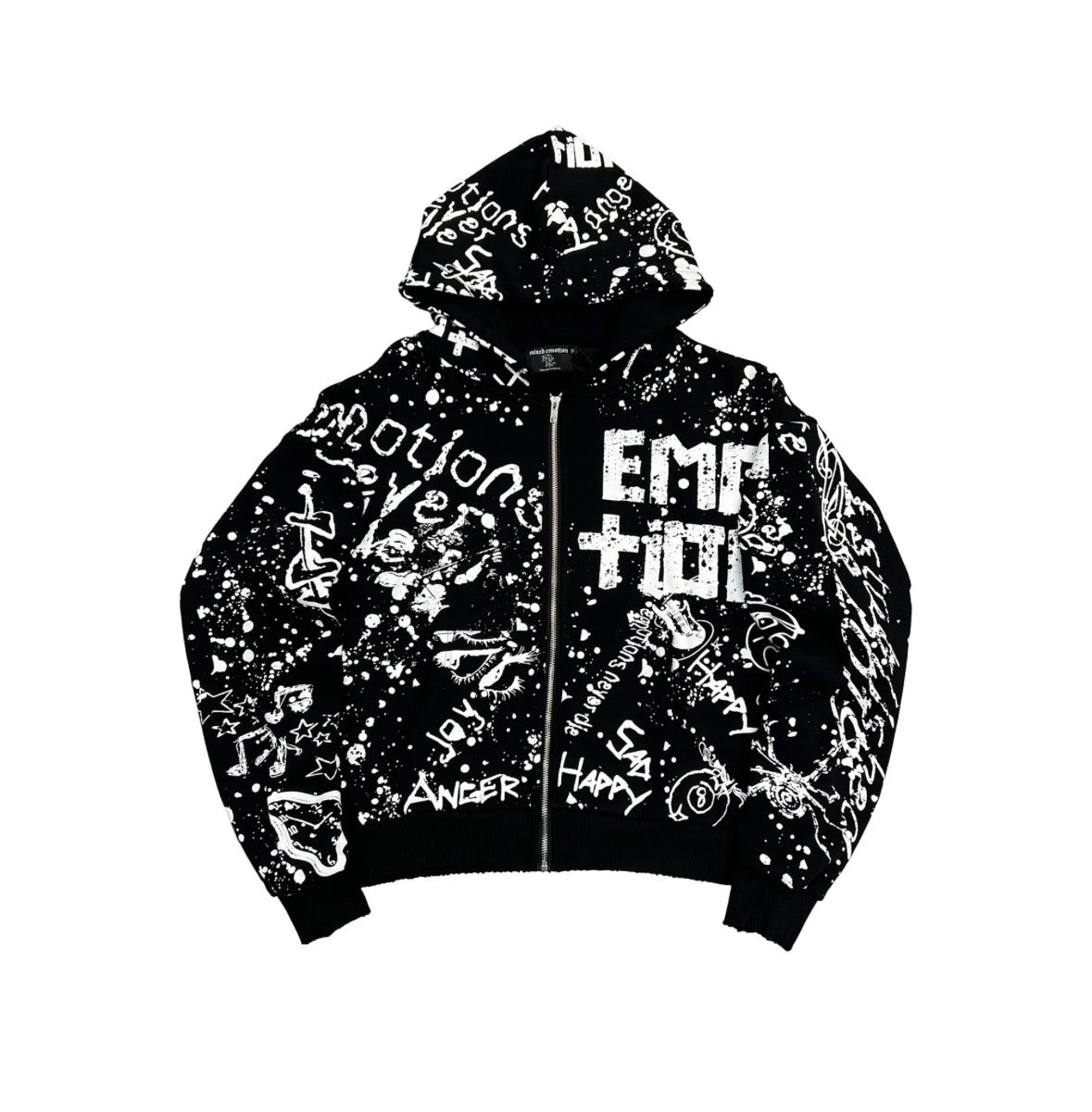 Mixed Emotions Graffiti Hoodie Black
