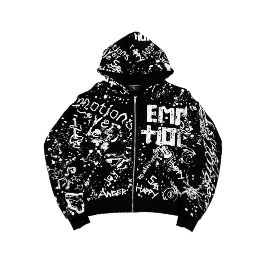 Mixed Emotions Graffiti Hoodie Black