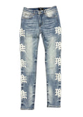 Mixed Emotions Monogram Denim Blue Wash Jeans