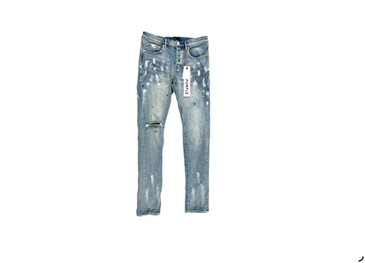 Purple Jeans Light Indigo Paint Blowout