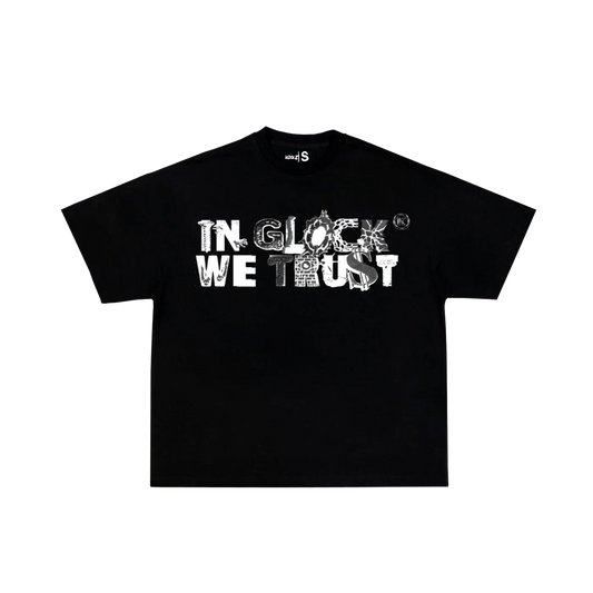 In Glock We Trust Black & White Tee
