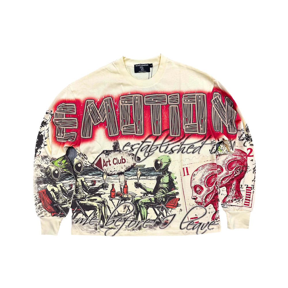 Mixed emotions Cream Art Club Long Sleeve